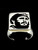 Sterling silver Cult symbol ring Fidel Castro Revolution Fighter Cuba Graffiti style in Black enamel