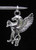 Sterling silver Fantasy Animal Pendant Pegasus small Winged Horse high polished 925 silver