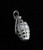 Sterling silver Hand Grenade Pendant Army soldier explosive weapon high polished 925 silver