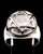 Sterling silver Hexagram ring Star of David Hebrew symbol on dome Matte finish and high polished 925 silver
