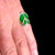 Sterling silver Peace sign ring nuclear annihilation symbol with Green enamel high polished 925 silver