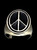 Sterling silver symbol ring Peace sign Nuclear annihilation with Black enamel high polished 925 silver