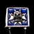 Silver medieval ring Maltese Cross and Skull with Blue enamel high polished 925 Sterling silver men's ring