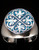 Sterling silver ring Fleur de Lis with Blue enamel high polished 925 silver