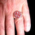 Sterling silver ring Fleur de Lis with Red enamel high polished 925 silver