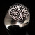 antiqued Sterling silver symbol ring Fleur de Lis 925 silver