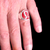 Sterling silver Sumerian Omega ring ancient symbol Ninhursag deity with Red enamel