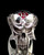 Sterling silver Skull ring 13 Outlaw Biker symbol on Vampire Skull with Red enamel high polished 925 silver men's ring