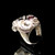 Sterling silver men's Biker ring 1% symbol on Snake Trough Eye Skull with Red enamel