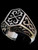 Sterling silver ring Medieval letter X Cross antiqued 925 silver