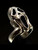 Sterling silver art work ring The Scream inspired by Munch high polished and antiqued 925 silver