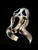 Sterling silver art work ring The Scream inspired by Munch high polished and antiqued 925 silver