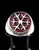 Sterling silver Symbol ring Snowflake Winter Sport Games with Red enamel high polished 925 silver