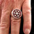 Sterling silver Symbol ring Snowflake Winter Sport Games with Red enamel high polished 925 silver