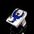 Sterling silver ring Phoenix mythical Animal Fire Bird Rising from the Ashes Feniks in Blue enamel high polished 925 silver