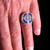 Sterling silver ancient symbol ring Celtic Ringed Cross medieval Ireland with Blue enamel high polished 925 silver