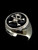 Sterling silver ring Pirate skull on Crossed Bones with black enamel high polished 925 silver