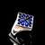 Sterling silver Fleur de Lys ring French Lily Flower symbol France with Blue enamel high polished 925 silver