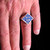 Sterling silver Fleur de Lys ring French Lily Flower symbol France with Blue enamel high polished 925 silver