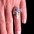 Sterling silver Skull ring Royal Masonic Arch Triple Tau Freemason symbol on Grinning Skull with Blue enamel high polished 925 silver