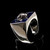 Sterling silver medieval ring Maltese Cross and Skull with Blue enamel high polished 925 silver men's ring