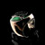 Sterling silver Zodiac ring Aquarius Star sign Neptune with Green enamel high polished 925 silver