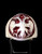 Sterling silver ring Twin Head Eagle coat of arms Russia with Red enamel high polished 925 silver