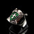 Sterling silver ring Knights Templar Cross on Shield and Crossed Swords with Green enamel high polished 925 silver