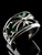Sterling silver Fleur de Lis ring France Medieval French Lily Flower with Green enamel high polished 925 silver unisex band ring