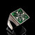 Sterling silver Assassin symbol ring Cross with Green enamel high polished 925 silver