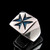 Sterling silver ring Maltese Cross in Blue enamel Malta Crusaders Medieval symbol high polished 925 silver men's ring