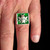 Sterling silver medieval ring Maltese cross and Skull on Green enamel high polished 925 silver men's ring