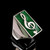 Sterling silver Music symbol ring Clef note on Green enamel high polished 925 silver men's ring
