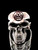Sterling silver Skull ring Royal Masonic Arch Triple Tau Freemason symbol on Grinning Skull with Red enamel high polished 925 silver