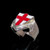 Sterling silver English Flag ring Red Cross on Dragon shield England