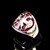 Sterling silver ring Twin Head Eagle coat of arms Russia with Red enamel high polished 925 silver