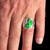 Sterling silver Symbol ring Yin and Yang ancient Chinese philosophy with Green enamel high polished 925 silver