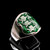 Sterling silver English Flag ring 3 Lions coat of arms England on Green enamel Shield high polished 925 silver