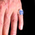 Sterling silver ring Brigid's Cross Celtic Irish Birgit's Knot Ireland with Blue enamel high polished 925 silver