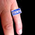 Sterling silver initial ring YHWH Religious Hebrew name Yahweh God of Israel with Blue enamel high polished 925 silver