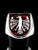 Sterling silver men's ring Medieval Eagle on Shield coat of arms with Red enamel high polished 925 silver