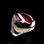 Sterling silver ring Double Axes Ninja assassin symbol with Red enamel high polished 925 silver