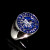 Sterling silver men's ring Knights Templar Sigillvm Crusaders coat of arms with Blue enamel high polished 925 silver