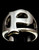 Sterling silver initial ring alphabet letter P high polished 925 silver