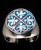 Sterling silver ring Fleur de Lis with Blue enamel high polished 925 silver