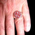 Sterling silver Fleur de Lis ring French Lily Flowers with Red enamel high polished 925 silver
