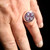 Sterling silver Fleur de Lis ring French Lily Flowers with Purple enamel high polished 925 silver
