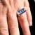 Sterling silver Biker ring A.C.A.B. initials on Blue enamel high polished 925 silver