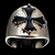 Sterling silver Occitan Cross ring Medieval France Heraldic symbol with Black enamel high polished 925 silver