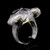 Sterling silver Biker ring Ram Horned Devil Skull with 2 Red CZ Eyes 925 silver